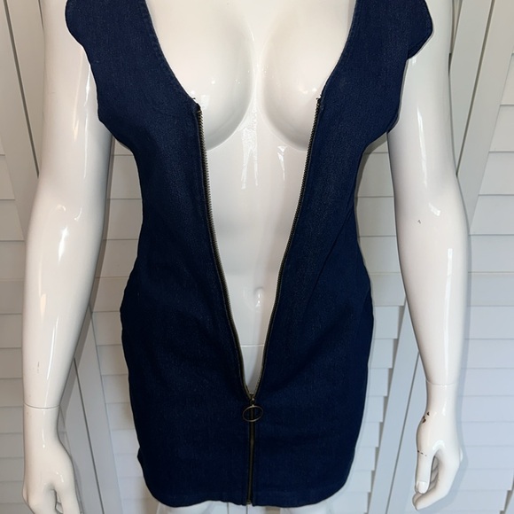 NWT DEREK HEART DENIM SLEEVELESS DRESS SIZE M - Picture 4 of 13